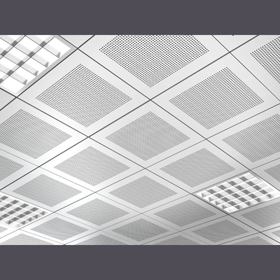 الألومنيوم يكمن في تصميم السقف المعدني ISO9001 مربعة البلاط 0.7 مم