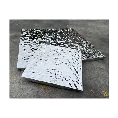 600x600mm تموج الماء الفولاذ المقاوم للصدأ لوحة السقف حافة حادة