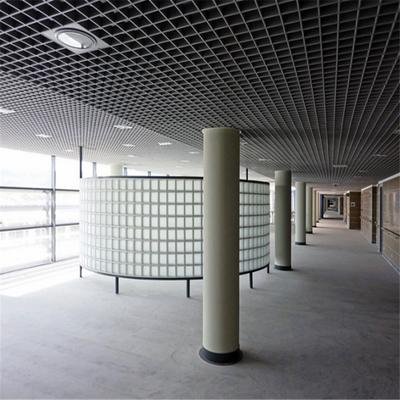 50x50mm الألومنيوم فتح خلية سقف معدني شبكة مسحوق طلاء السقف