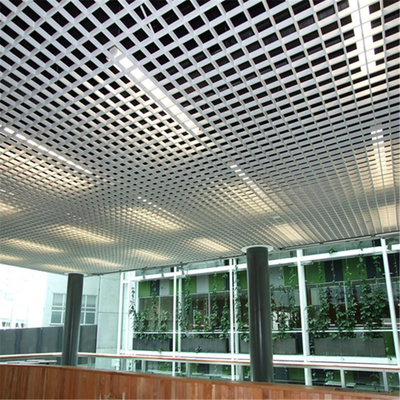 50x50mm الألومنيوم فتح خلية سقف معدني شبكة مسحوق طلاء السقف