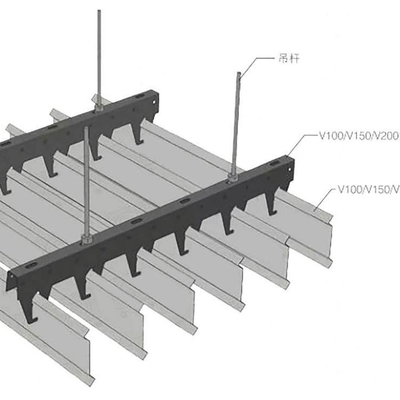 مقاومة للحريق الألومنيوم B شاشة السقف 200x3000mm لتزيين الجدران الخارجية